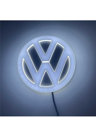 Maoyaya 4d Led Araba Amblem Işıkları Vw Volkswagen Beyaz 11cm 4d Logosu Işığı