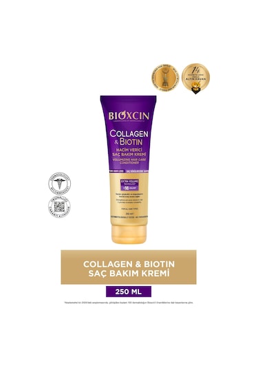 Bioxcin Collagen & Biotin Ekstra Hacim Saç Kremi 250 ml - Kolajen Biotin Ince Seyrek Saçlar