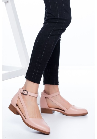 Rayna Kısa Topuk Cilt Ayakkabı Pudra