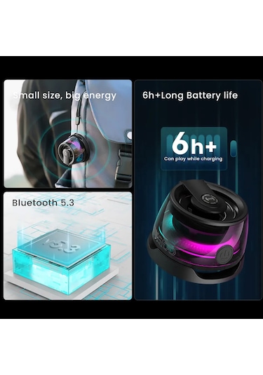 Bluetooth Hoparlör Yüksek Ses Mini Bas Manyetik Kablosuz Speaker