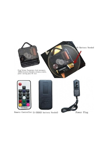 Primepickings Müzik Vinil Kayıt Duvar Saati - 7 Renk Seçenekleri İle Led Duvar Saati Ve Müzik Aleti - Unutulmaz Hediye A