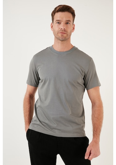 Buratti Pamuklu Regular Fit Bisiklet Yaka Basic Erkek T Shirt 59020201 Açık Haki