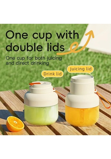 Elmpaly Mavi Usb Şarjlı Portatif Elektrikli Meyve Sebze Sıkacağı Blender 224 55 Galon