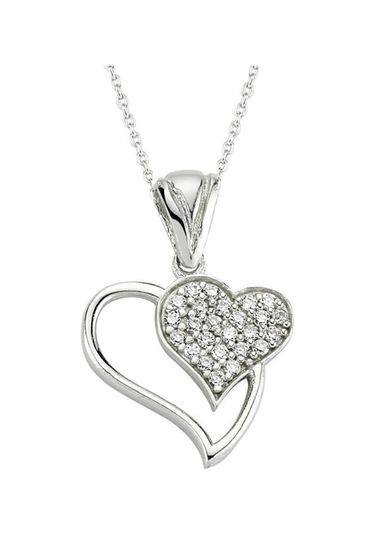 Gümüş Kalpli Kadın Kolye (506450406)