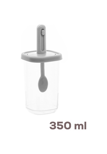 Porsima 4360 6lı Kaydırmalı Kendinden Kaşıklı Sızdırmaz Kapaklı Etiketli Baharatlık Seti - Saklama Kabı Beyaz - Şeffaf