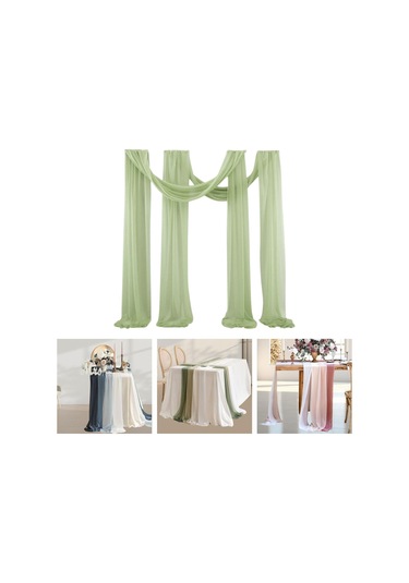 Homyl Düğün Kemeri Drapaj Masa Koşucusu Arka Plan Temalı Yeşil