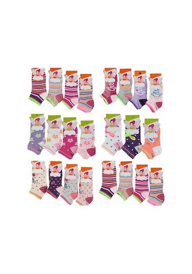 Kız Çocuk Likralı Çorap 6 Adet 5 - 6 Yaş Karışık