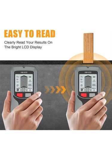 Xuweiwei Gri Çok Fonksiyonlu El Tipi Duvar Metal Dedektörü Çivi Bulucu Ahşap Algılama Canlı Kablo Derinlik Ölçüm Ac Modu Pil Güçlü