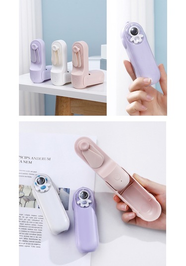 Aurora Usb Şarj Edilebilir Katlanır Küçük Fan Mor