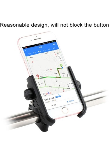 Sones Motosiklet Gidon Alüminyum Alaşımlı Telefon Braketi, 4-6 İnç Cihaz İçin Uygun Siyah