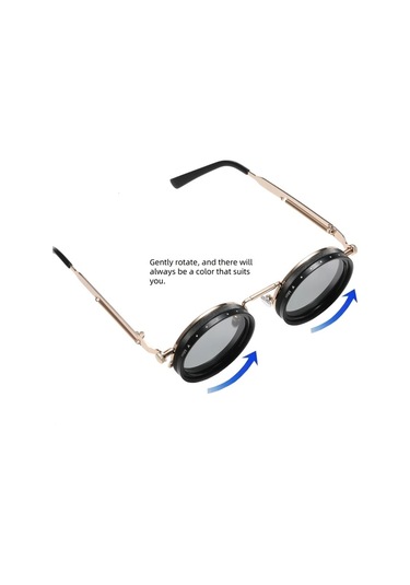 Motion003 Altın Sarısı Ayarlanabilir Işıklı Retro Punk Parti Festival Gözlük Erkek Ve Kadın İçin Uygun Altın