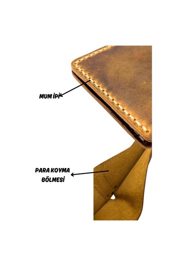 El Yapımı Hakiki Deri Premium Cüzdan Taba Geniş Model Taba