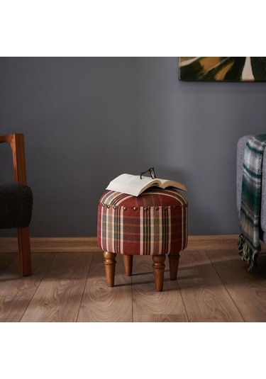 Just Home Triport Puf - Ekose Renkli