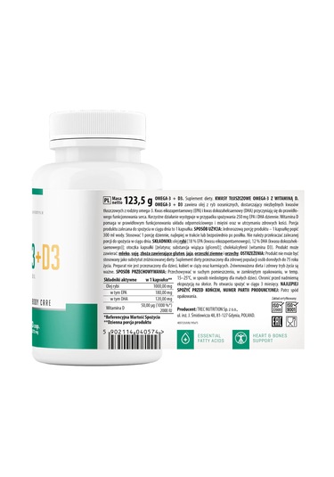Trec Omega 3 + D3 Vitamin 2000 Uı 90 Caps
