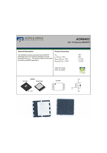 Aon6403 6403 Power P-Channel P Kanal Mosfet