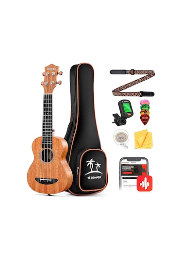 Donner Dus-100 Soprano Ukulele Seti Natural
