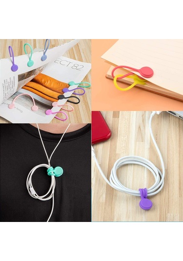 Springsun 8 Renkli Manyetik Sarıcı Seti - Kulaklık Ve Veri Kabloları İçin Taşınabilir Organizatör, Kolay Kullanım