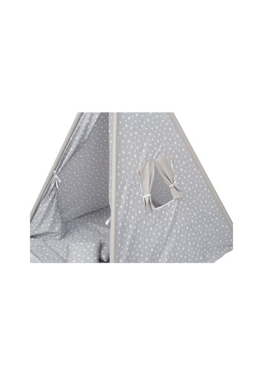 Exorbaby Xl Büyük Boy Ahşap Ve Pamuklu Oyun Çadırı , Oyun Evi Gri