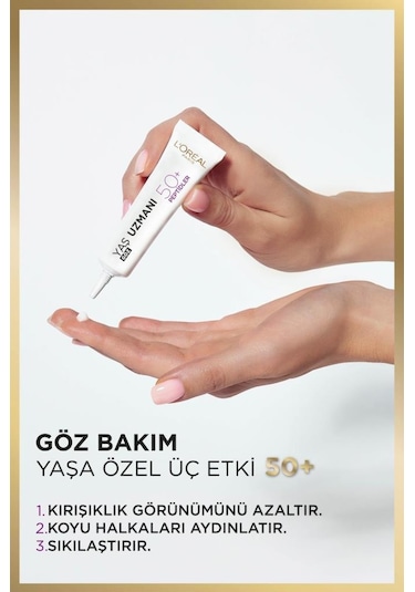 L'Oréal Paris Yaş Uzmanı 50+ Kırışıklık Karşıtı Yenileyici Göz Kremi 15 ML