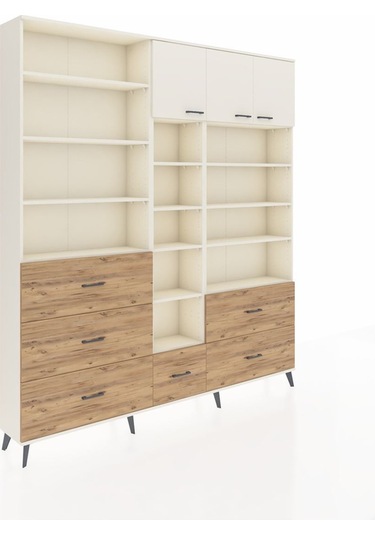 Arges Dolap 17 Raflı 6 Çekmeceli 3 Kapaklı 220x30x243 Aytaşı-aytaşı/çam Aytası/atlas Çam
