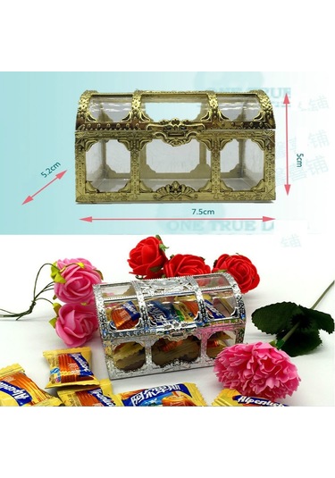 Sones 2 Adet Mini Mücevher Saklama Kutusu Prenses Tarzı Dekorasyon Kutusu Hediye Şeker Saklama Kutusu Gümüş