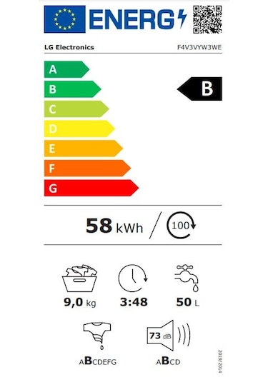 LG F4V3VYW3WE 1400 Devir 9 KG Çamaşır Makinesi