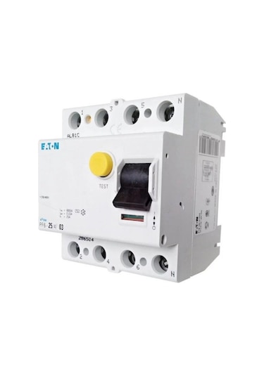 Eaton 286506 Artık Akım Devre Kesiciler Ac Tipi 4x25a, 6ka, 300ma