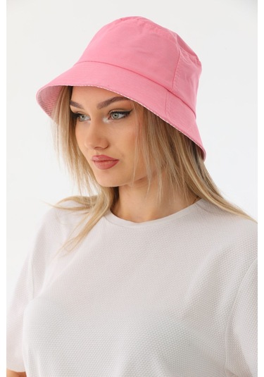 Kadın Balıkçı Pembe Kova Bucket Şapka Pembe