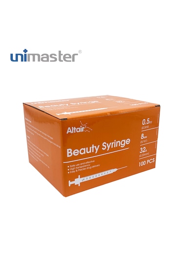 Unimaster 0.5 Ml 32 G 8 Mm Mezoterapi Enjektörü 100 Adet