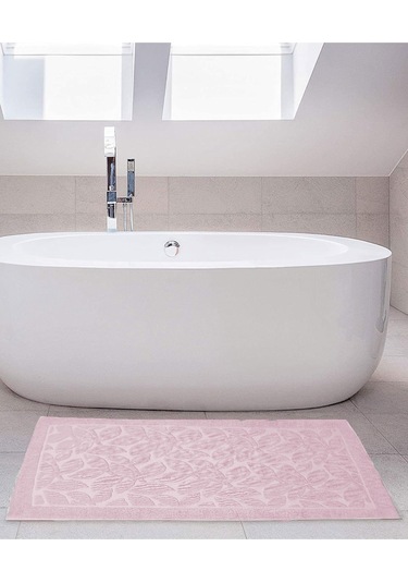 Mira Home Banyo Ayak Havlusu % 100 Pamuk Desenli 50x70 Cm Soft Mürdüm