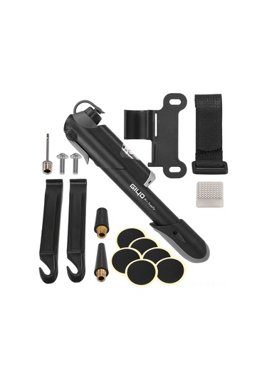 Yaleker Gıyo Mini Bisiklet Pompa 120psı Manometreli + Tamir Aksesuarları Seti Plastik/metal