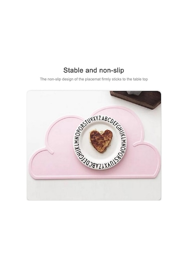 Sones Çocuk Bulut Silikon Yer Matı Su Geçirmez Çevre Koruma Öğrenci Masa Matı, Renk: Açık Gri