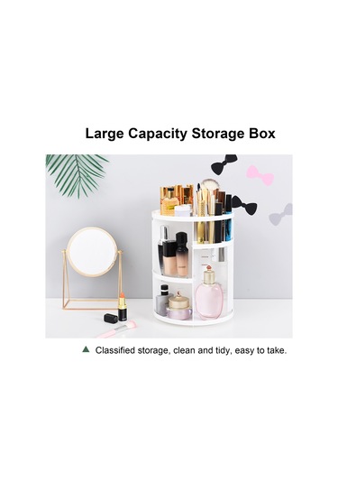 Youtek 360 Dönebilir Büyük Kapasiteli 7 Katlı Ayarlanabilir Makyaj Organizatörü - Yıkanabilir Beyaz