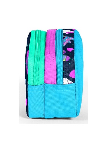 Coral High Lacivert Pembe Kedili İki Bölmeli Kalem Çantası - Kız Çocuk