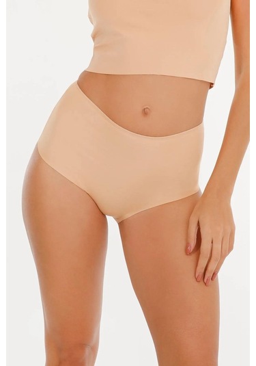 Kadın Yüksek Bel Basic Dikişsiz Lazer Kesim Külot 3'lü Paket Renkli-renkli Çok Renkli