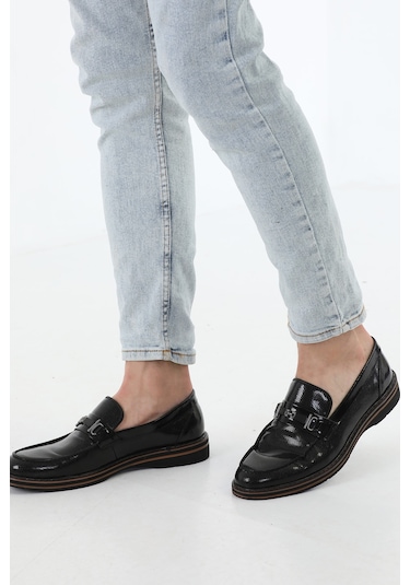 M.Karaca Hakiki Deri Ortopedik Tokalı Klasik Erkek Ayakkabı Rugan