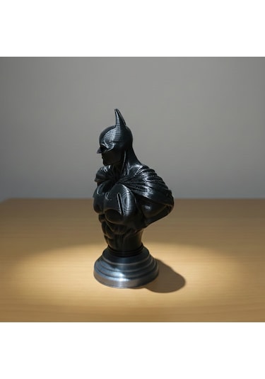 Batman Büst Figür - Kara Şövalye Koleksiyon Serisi 3d Pla Dekoratif Heykel 11,5x9,3 Cm