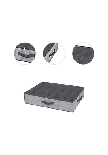 Suntek Yatak Altı Ayakkabı Saklama Düzenleyici Kutusu Şeffaf Gri Diğer