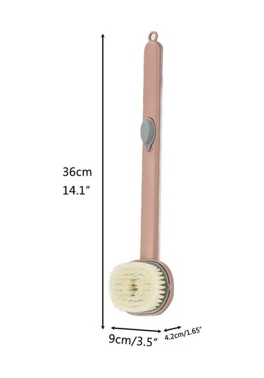 Besthome1 Lieviry Uzun Saplı Duş Fırçası - Sabun Dispenserli, Sırt Masajı İçin Pembe Pembe