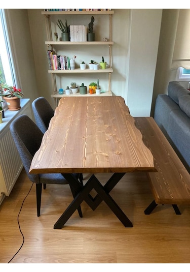 Doğal Ahşap Mutfak Masası 4 Kişilik-70-100