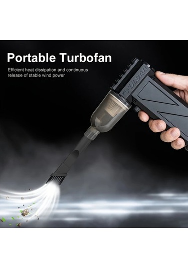 Fochsia Black1 Vakum Temizleyici Seti Güçlü Kompresörlü Toz Üfleme Elektrikli Duster Klavye Temizleme Kit Oto Kurutma Fanı