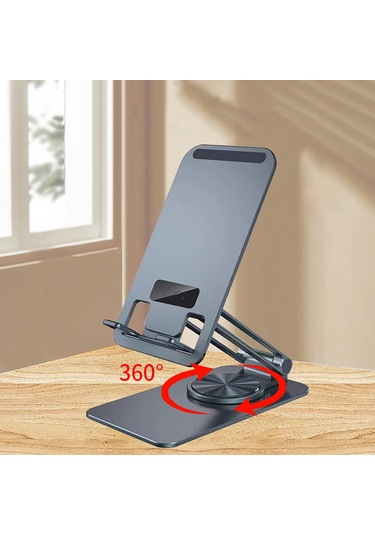 Jmary Mk-60 Ayarlanabilir Katlanabilir 360 Derece Dönebilen Telefon Ve Tablet Standı Gri