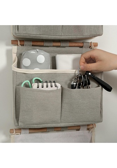 Suntek Duvara Monte Pratik Saklama Çantası 3 Cepler Banyo Gri Gri Diğer