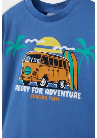 DeFacto Erkek Bebek 2'li Takım Palmiye Baskılı Kısa Kollu Tişört Esnek Belli Şort E6838A525SMBE422