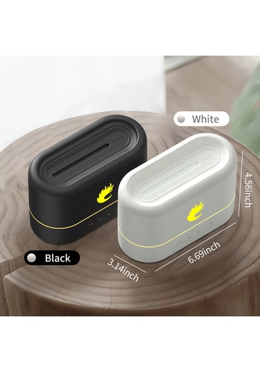 Geeksen Beyaz 250ml 3d Alevli Ultrasonik Nemlendirici, Otomatik Kapanma Ve Zamanlama Fonksiyonlu Aromaterapi Dağıtıcı