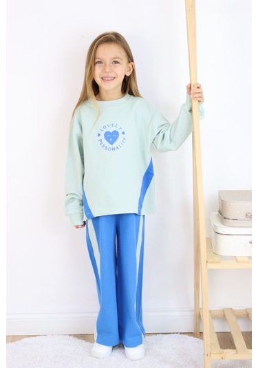 Kız Çocuk İspanyol Paça Basic Takım Yeşil