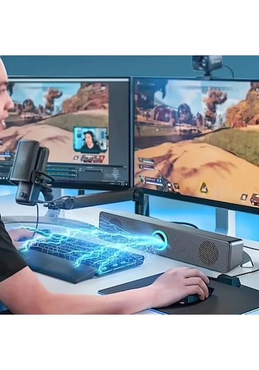 Willowhaven Siyah Usb Güçlü Masaüstü Hoparlör Çift Hoparlörlü Stereo Ses Pc Ve Müzik Çalar İçin