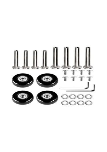 Hfambition 50mm Sessiz Lastik Valiz Tekerlekleri, 21mm İç Çaplı, 36mm Mil Uzunluğunda, Dıy Tamiri İçin Vagon Çantası Tekerlek Aksesuarı -