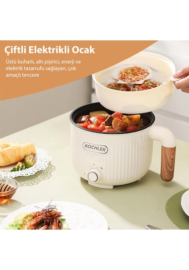 Kochler jj18b-1 600 W 1.6 L Buharlı Ve Yağda Pişirme Özellikli Elektrikli Tencere