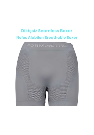 Uniquetrenders Erkek Dikişsiz/seamless Nefes Alabilen Boxer Gri
